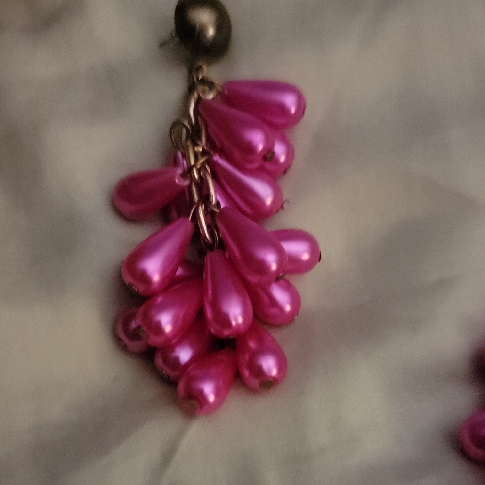 Source Unknown Fuchsia Cascade Earrings - image 4